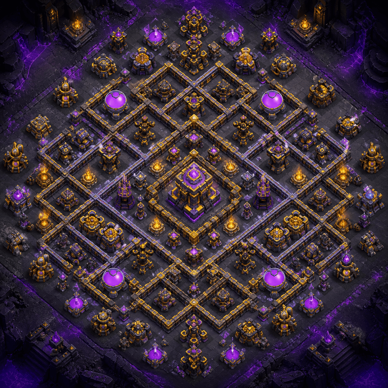 Original purple and gold fantasy fortress base